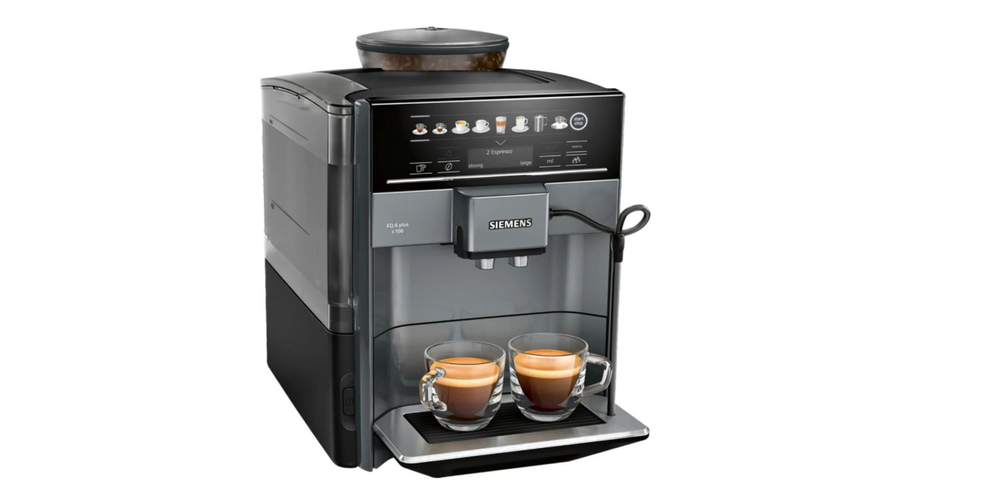 Siemens EQ.6 Plus s100 TE651209RW Kaffeevollautomat, Schwarz/Silber
