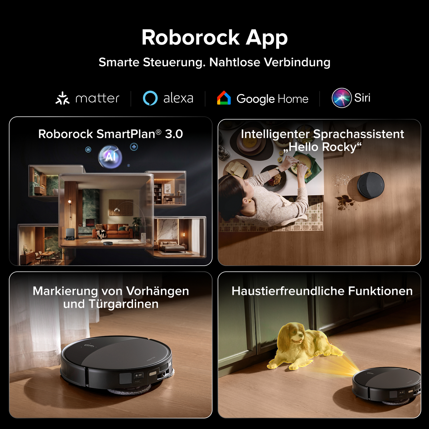Roborock Saros 20 Saugroboter mit Wischfunktion und 36.000 Pa Saugkraft, Schwarz