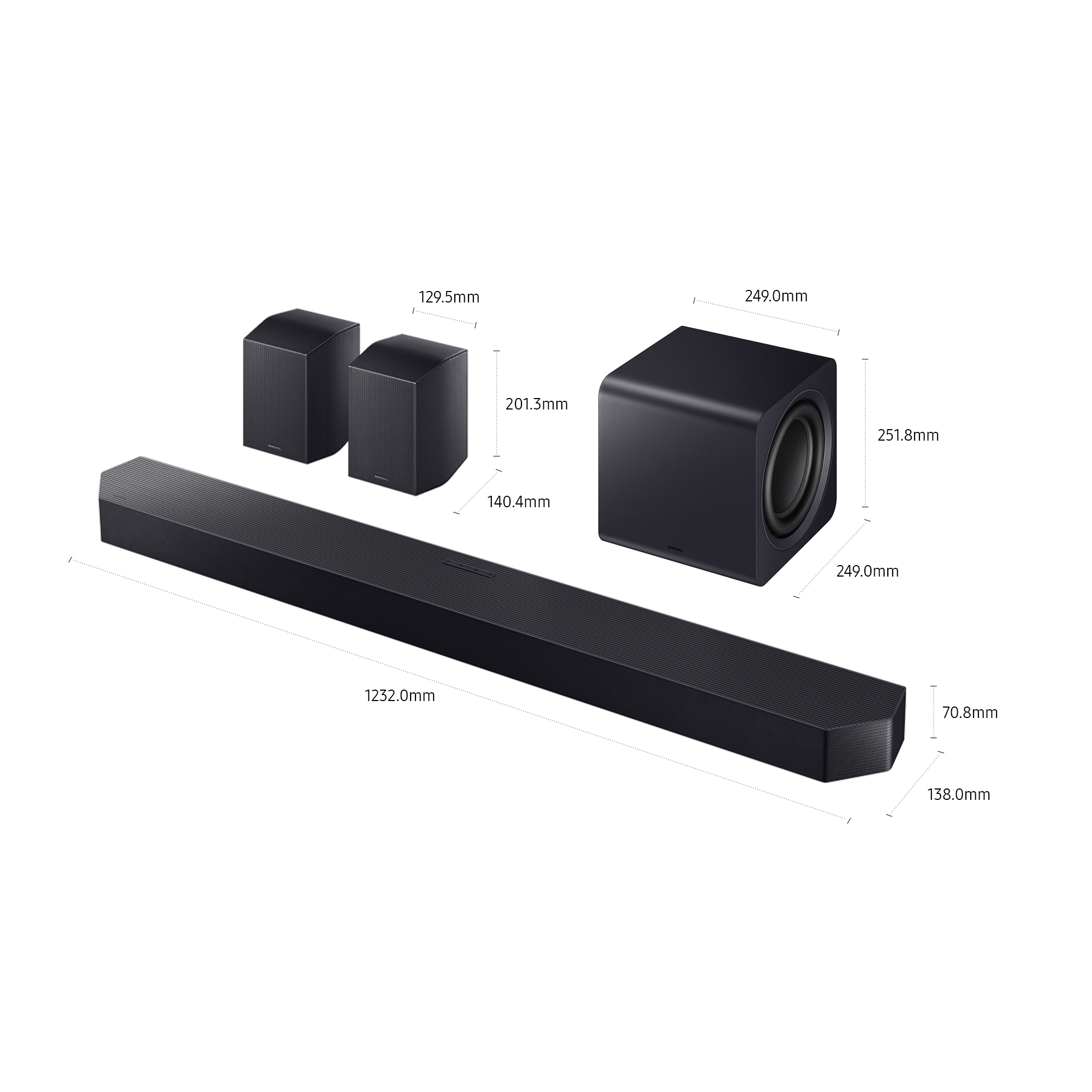 Samsung HW-Q990F Q-Series 11.1.4 Kanal-Soundbar mit Subwoofer & Rücklautsprecher 756 W, Schwarz Samsung HW-Q990F Q-Series 11.1.4 Kanal-Soundbar mit Subwoofer & Rücklautsprecher 756 W, Schwarz