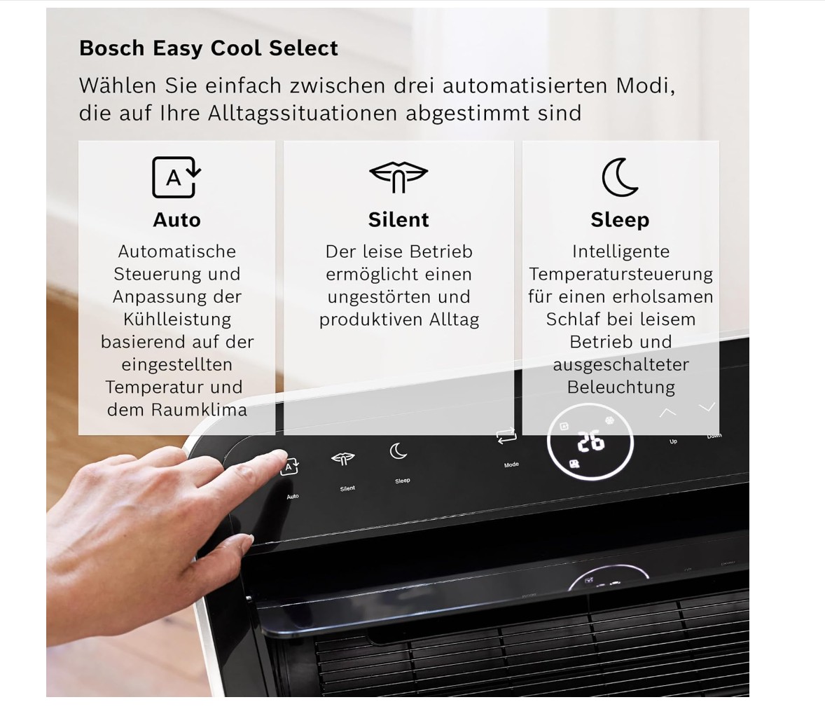 Bosch Cool 5100 Mobiles Klimagerät für Räume bis zu 46 m², 3,4 kW, Weiß Bosch Cool 5100 Mobiles Klimagerät für Räume bis zu 46 m², 3,4 kW, Weiß