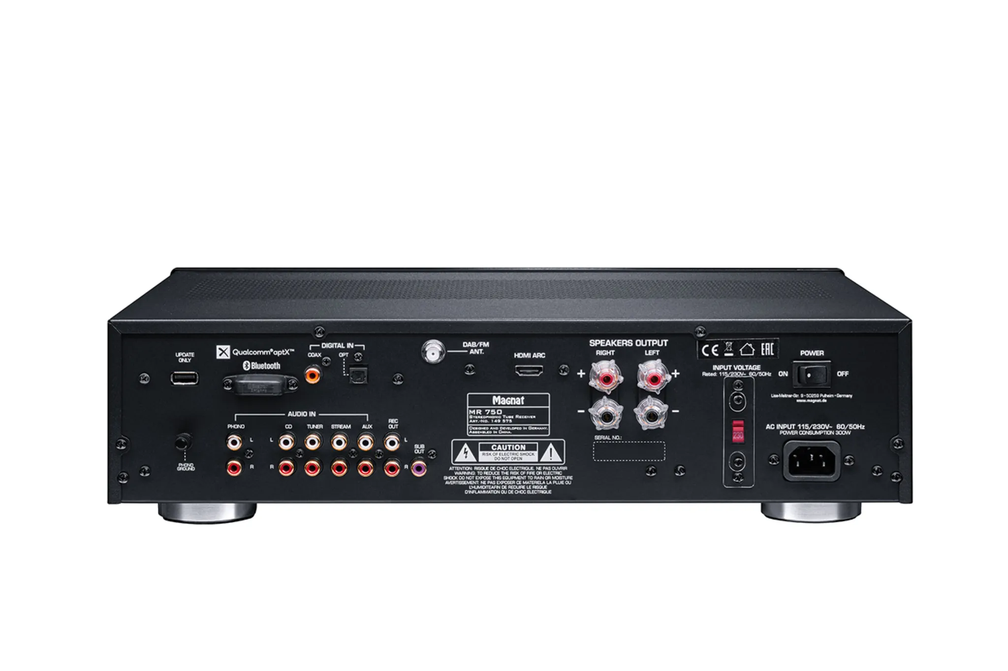 Magnat MR 750, Stereo Hybrid-Receiver mit Transistor- und Röhrentechnik (schwarz) - B Ware [akzeptabel]
