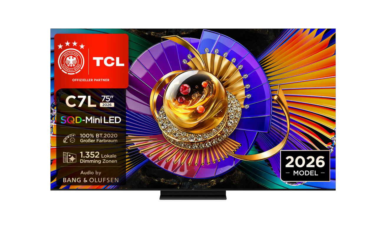 *Lieferung bis in Ihre Wohnung* TCL 75C7L SQD-Mini LED 190,5 cm (75") 4K Ultra HD Smart-TV, Schwarz *Lieferung bis in Ihre Wohnung* TCL 75C7L SQD-Mini LED 190,5 cm (75") 4K Ultra HD Smart-TV, Schwarz