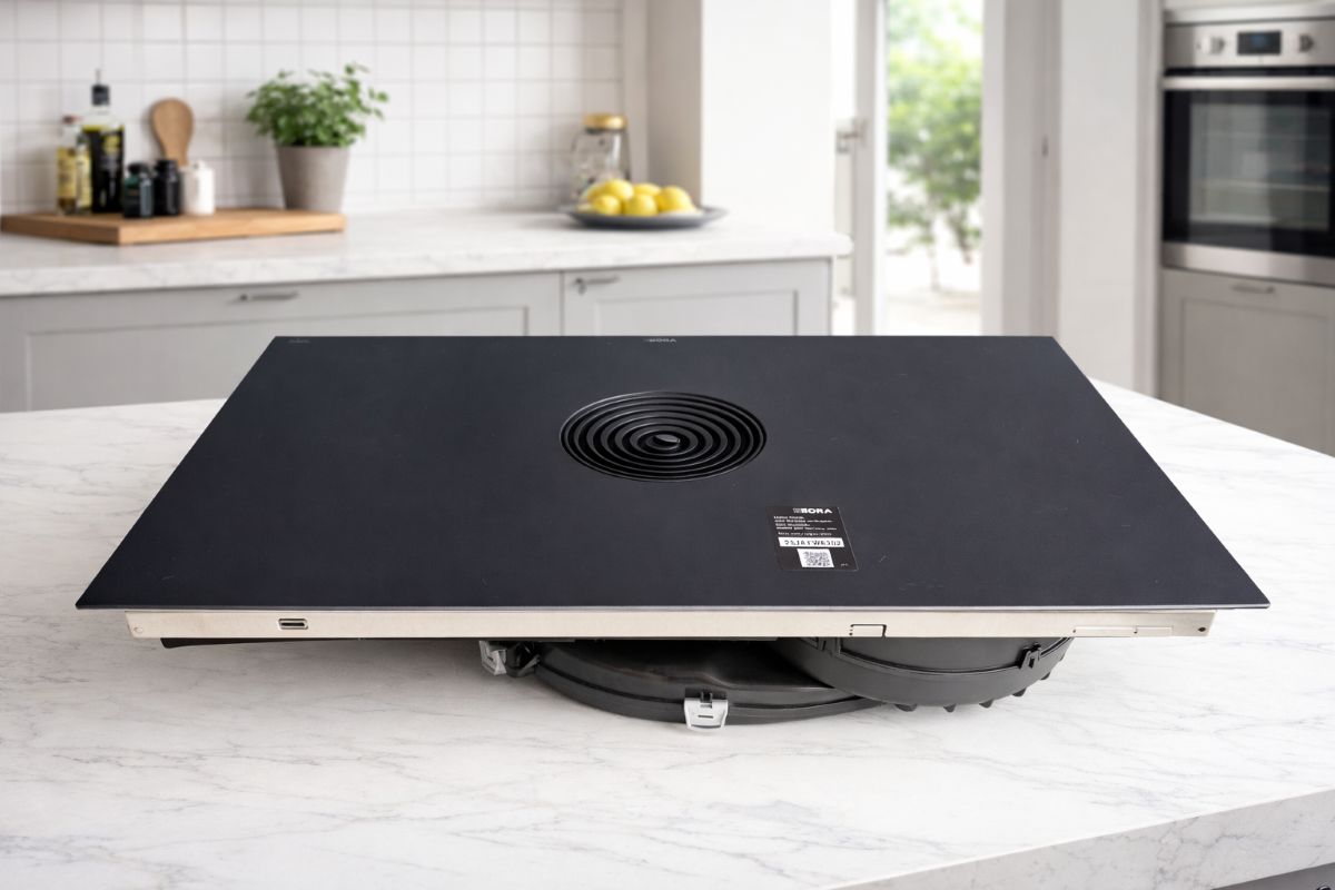 BORA Pure | PURU2R Rough (Matt) Induktions-Kochfeld mit integriertem Kochfeldabzug - Umluft