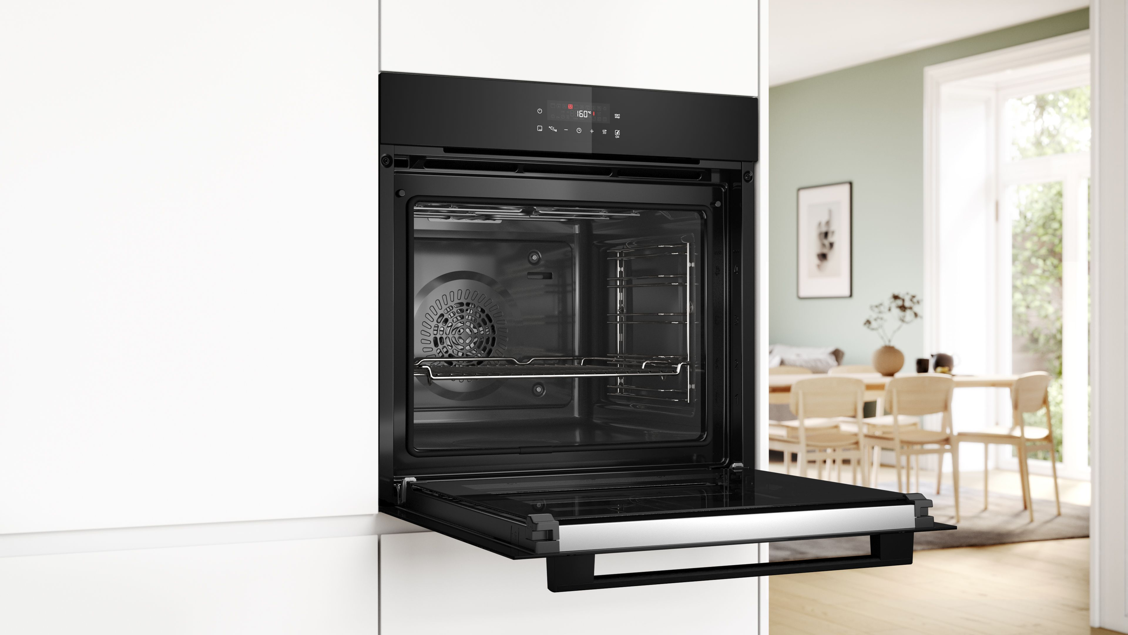 Bosch HBA571BB4 Serie 2 Einbau-Backofen mit Pyrolyse-Selbstreinigung, Schwarz Bosch HBA571BB4 Serie 2 Einbau-Backofen mit Pyrolyse-Selbstreinigung, Schwarz