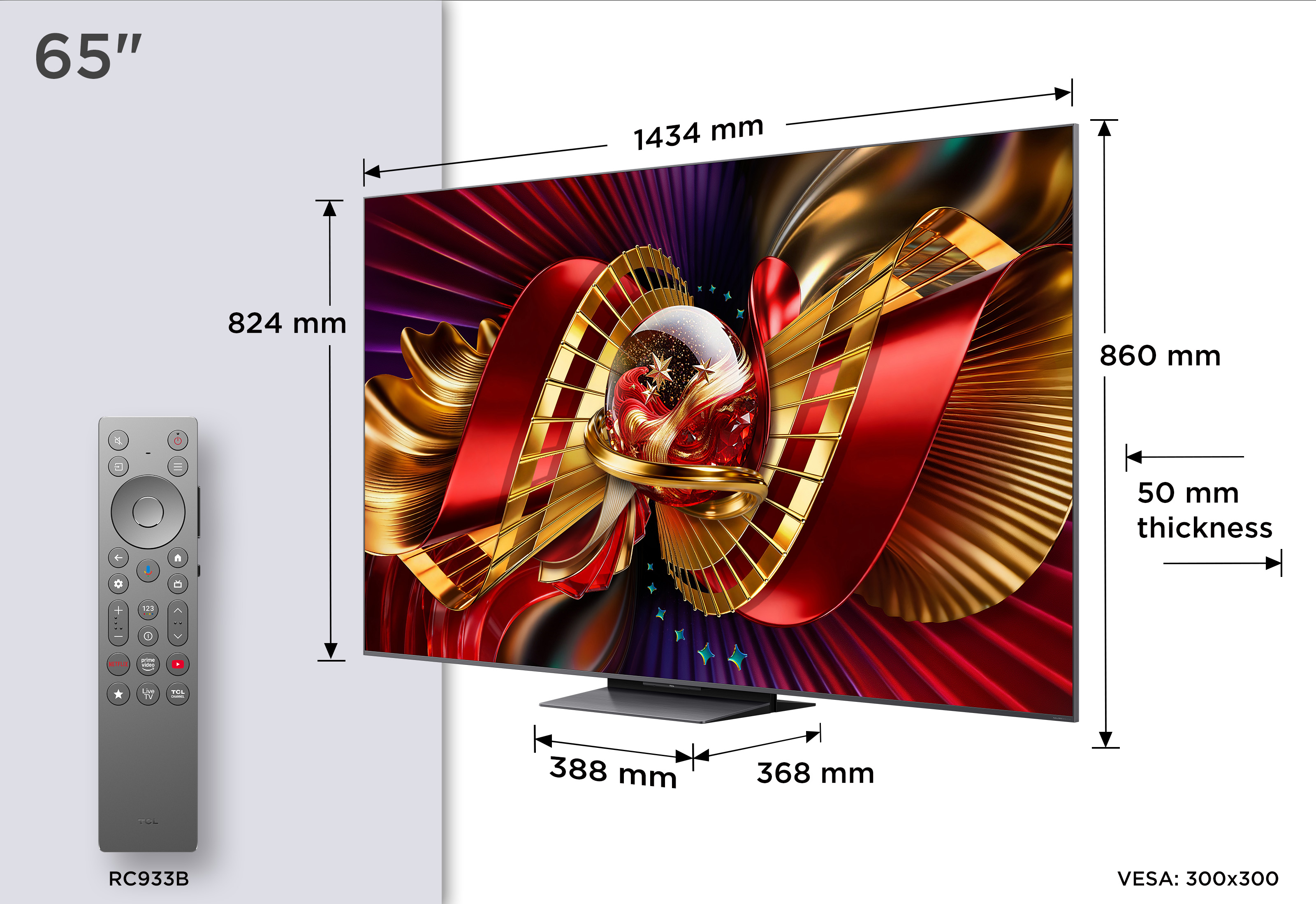 TCL 65C8L SQD-Mini LED 165,1 cm (65") 4K Ultra HD Smart-TV, Schwarz TCL 65C8L SQD-Mini LED 165,1 cm (65") 4K Ultra HD Smart-TV, Schwarz