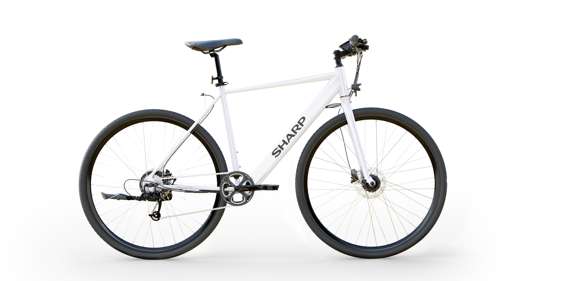 Sharp BK GS03-EW Hybrid E-Bike mit 7-Gang-Kettenschaltung, Weiß