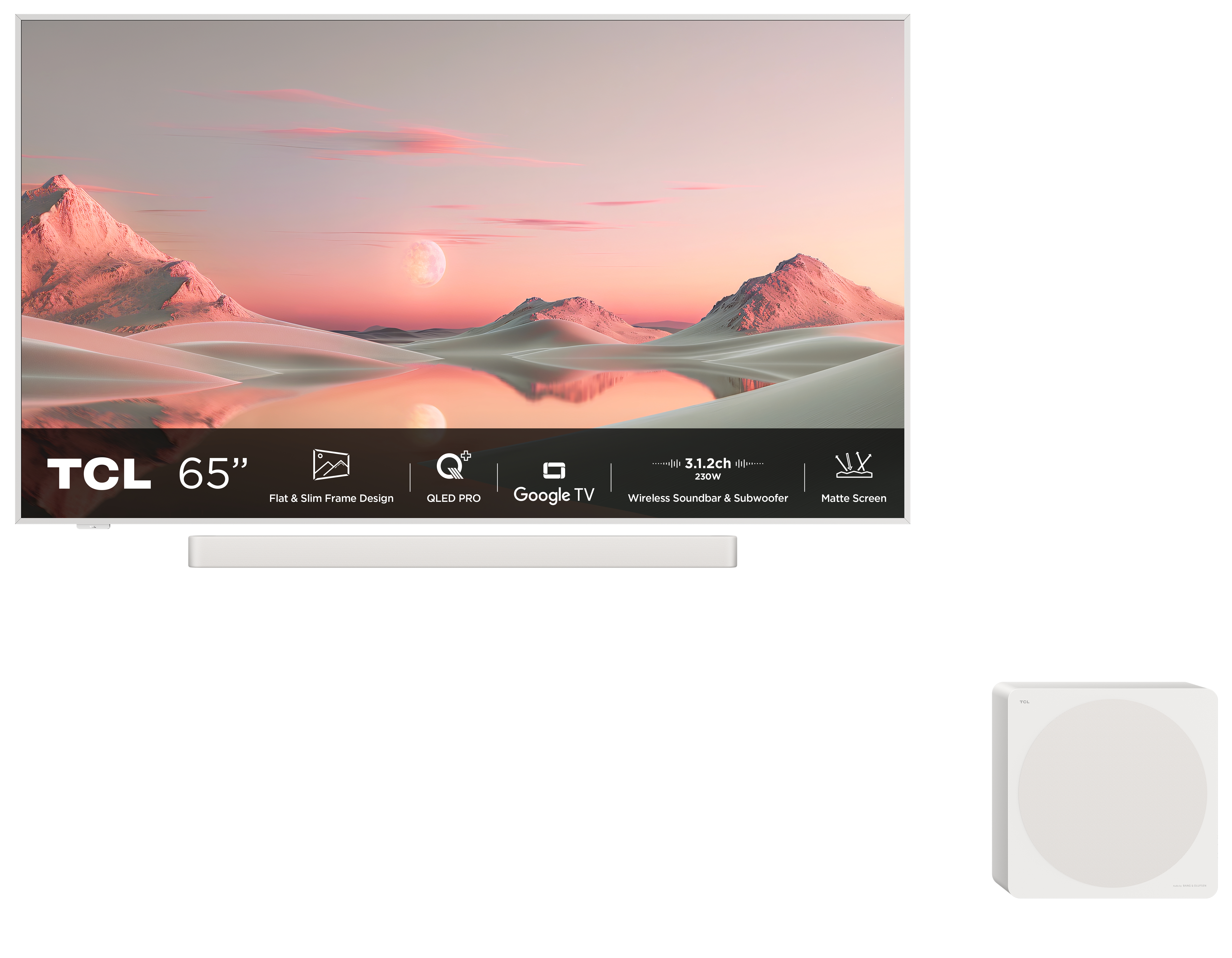 TCL 65A300 Pro NXTVision QLED Edge-LED 165,1 cm (65") 4K Ultra HD Smart-TV, Weiß