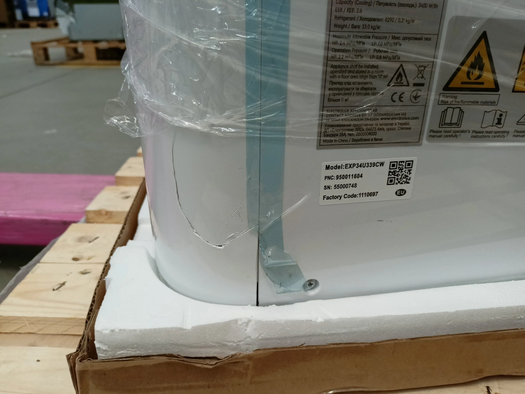 Electrolux/AEG Comfort 6000 EXP34U339CW Mobiles Klimagerät 3,4kW, weiß - B Ware [gut]
