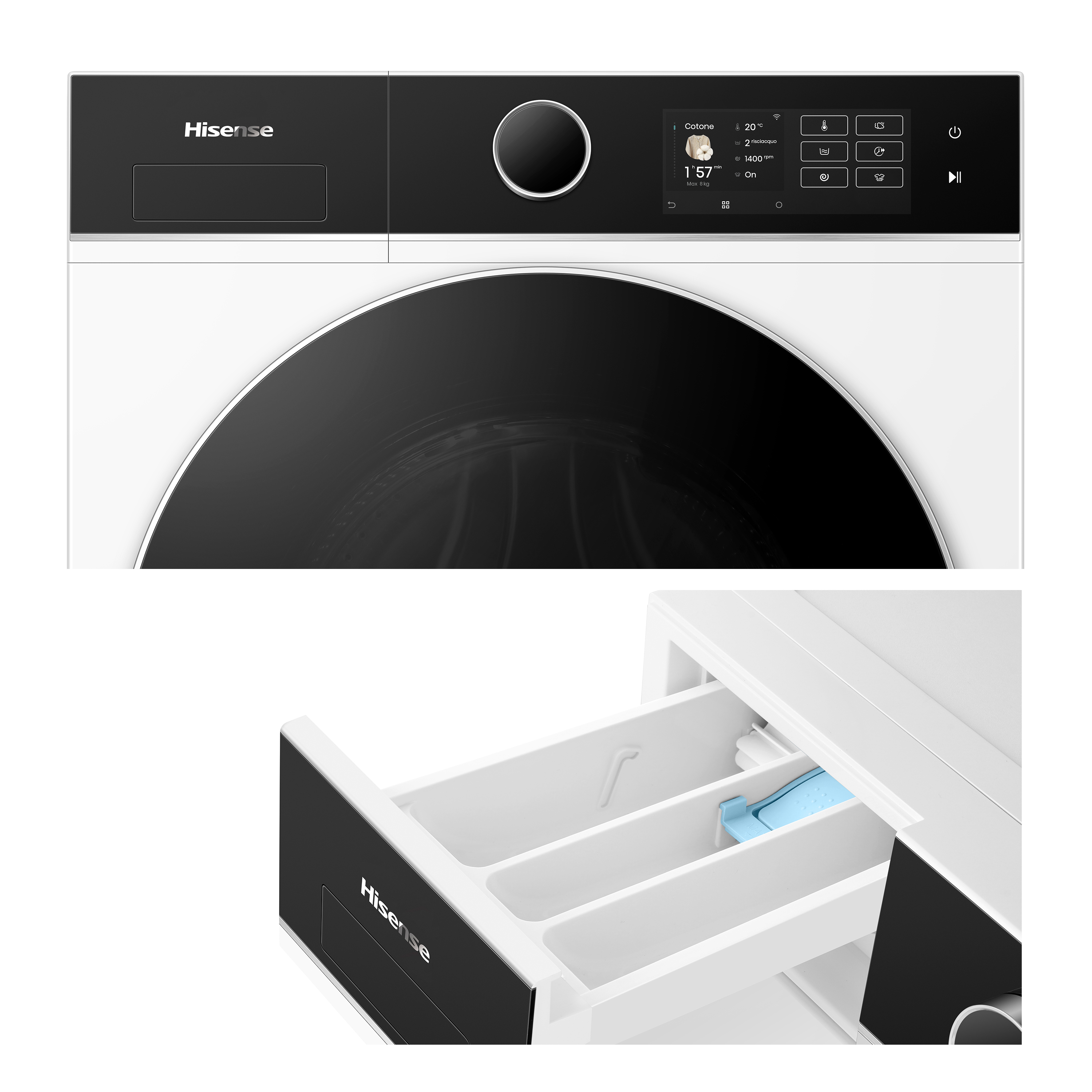 Hisense WF5I8043BWF Waschmaschine 8 kg, Weiß Hisense WF5I8043BWF Waschmaschine 8 kg, Weiß