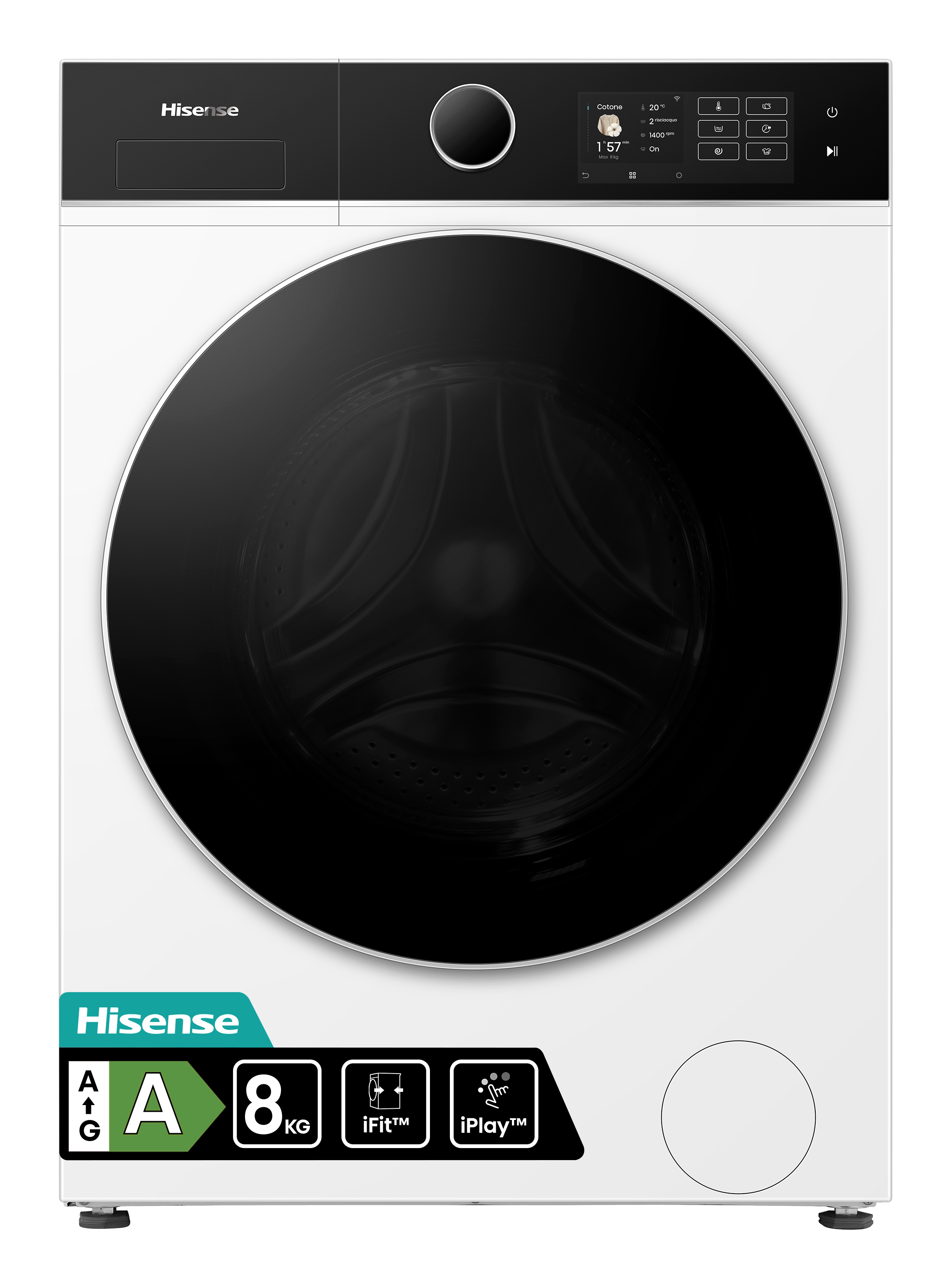 Hisense WF5I8043BWF Waschmaschine 8 kg, Weiß