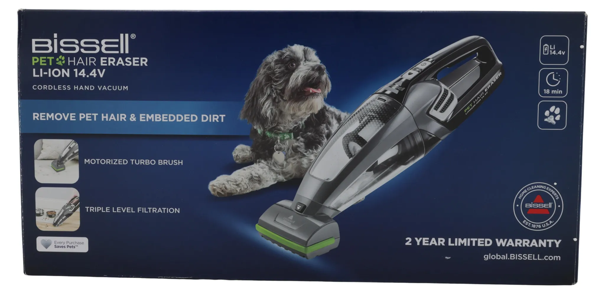 Bissell 2278N Pet Hair Eraser Kabelloser Handstaubsauger 14.4V 2278N - B Ware [sehr gut]