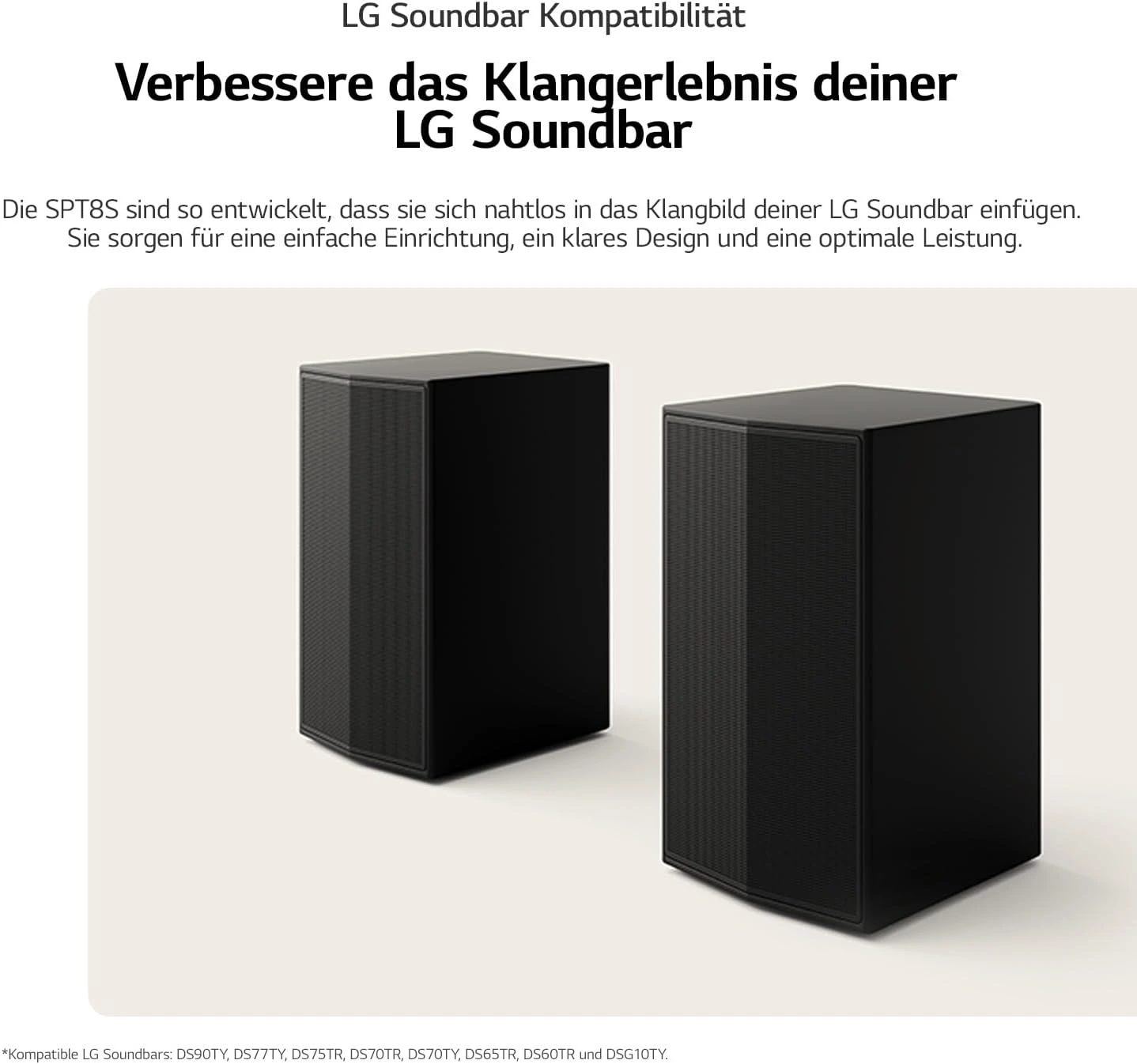 LG SPT8-S Rücklautsprecher-Set schwarz - B Ware [sehr gut]