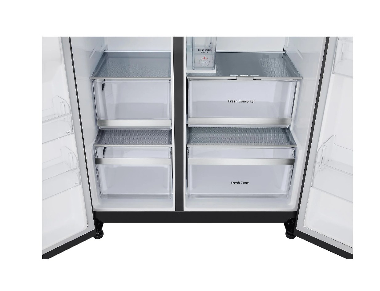LG GSLE91EVAB Side-by-Side Kühlkombination 623 l, Essence Black Steel - B Ware [sehr gut]