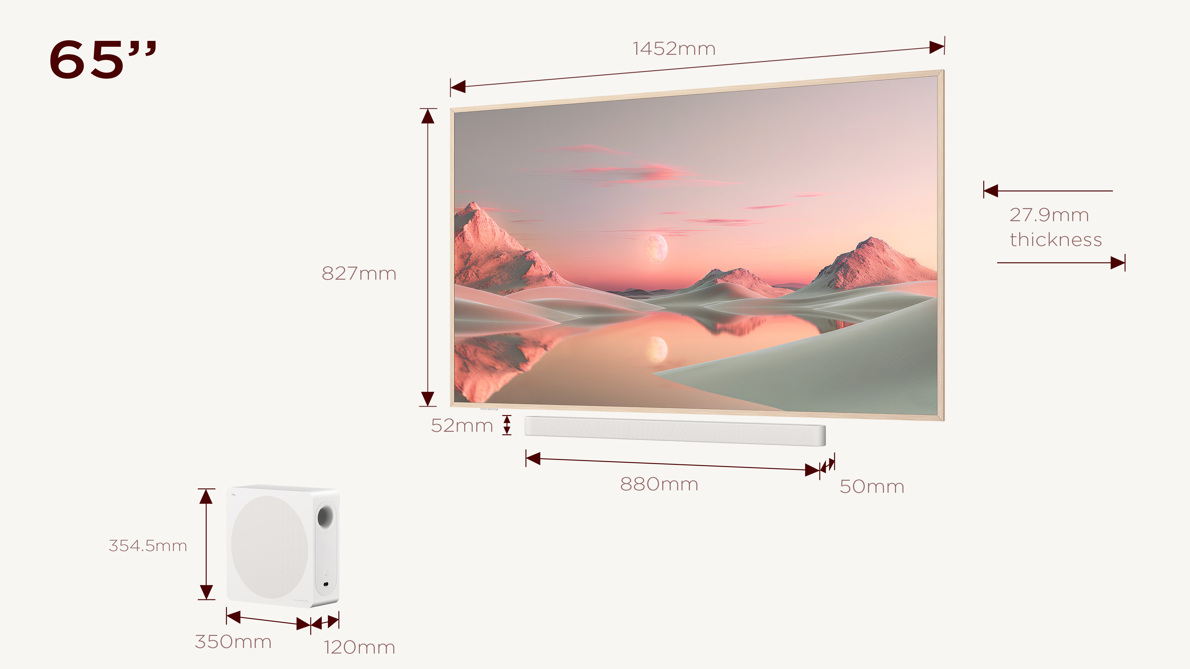 TCL 65A300 Pro NXTVision QLED Edge-LED 165,1 cm (65") 4K Ultra HD Smart-TV, Weiß