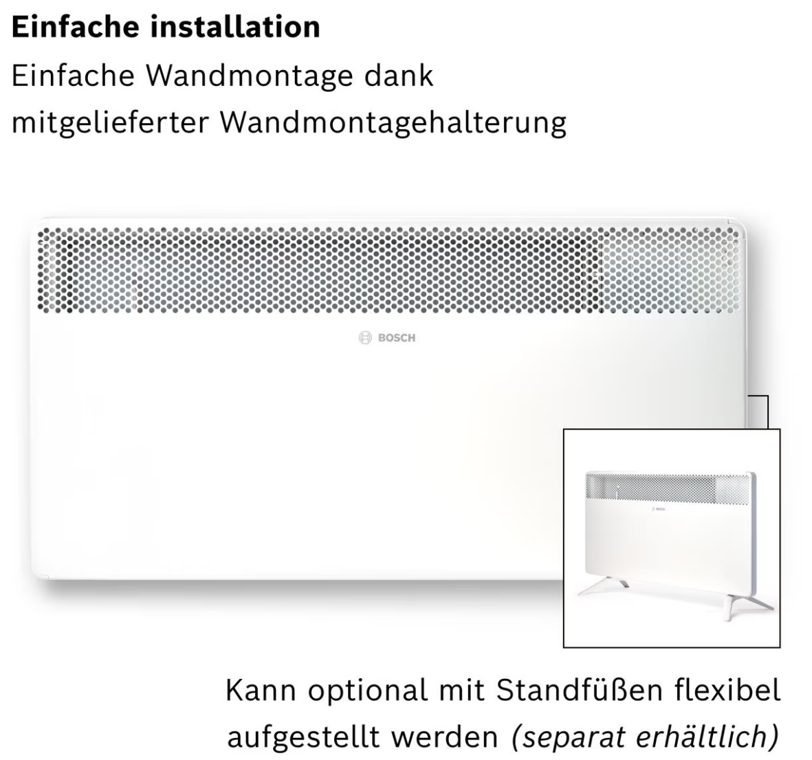 Bosch HC4000-15 Elektrischer Konvektor für Räume bis ca. 15 m² (7738345645), Weiß Bosch HC4000-15 Elektrischer Konvektor für Räume bis ca. 15 m² (7738345645), Weiß
