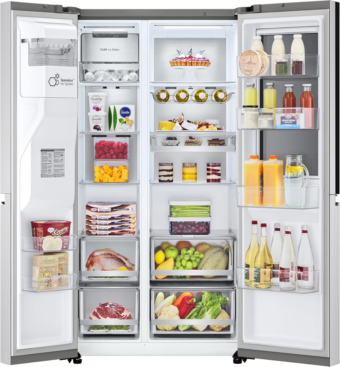 LG GSXV90BSDE, Klasse E, 635 L, Side by Side Kühlschrank, Craft-Eis, Festwasser - B Ware [gut]