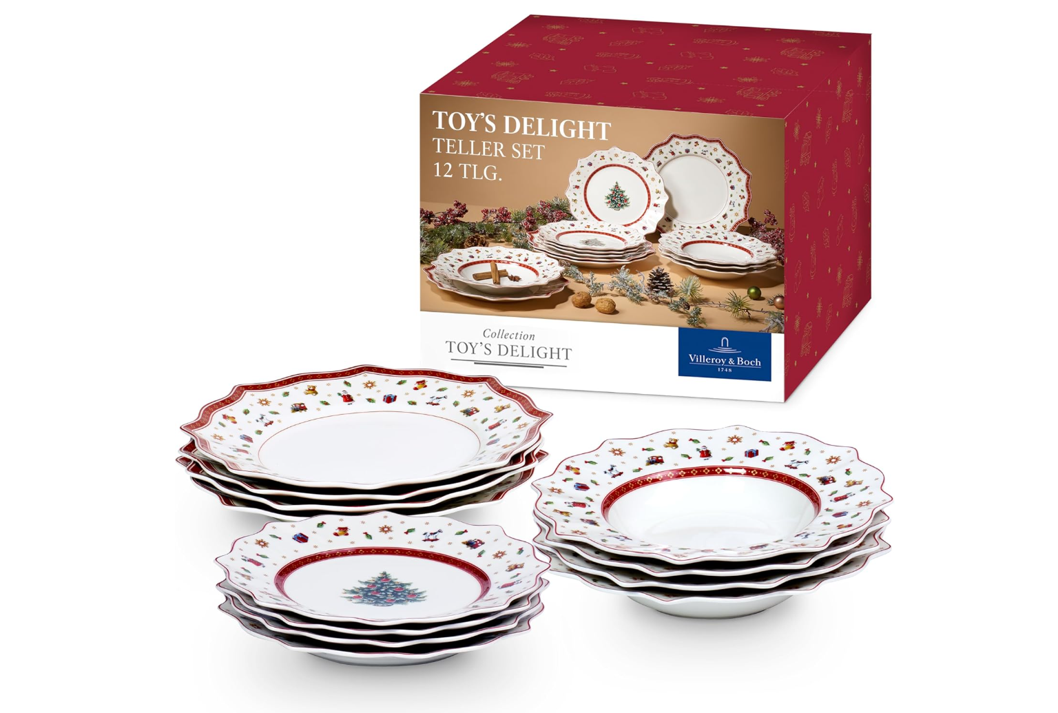 Villeroy & Boch Toy's Delight Geschirrset Weihnachten 12tlg., Porzellan