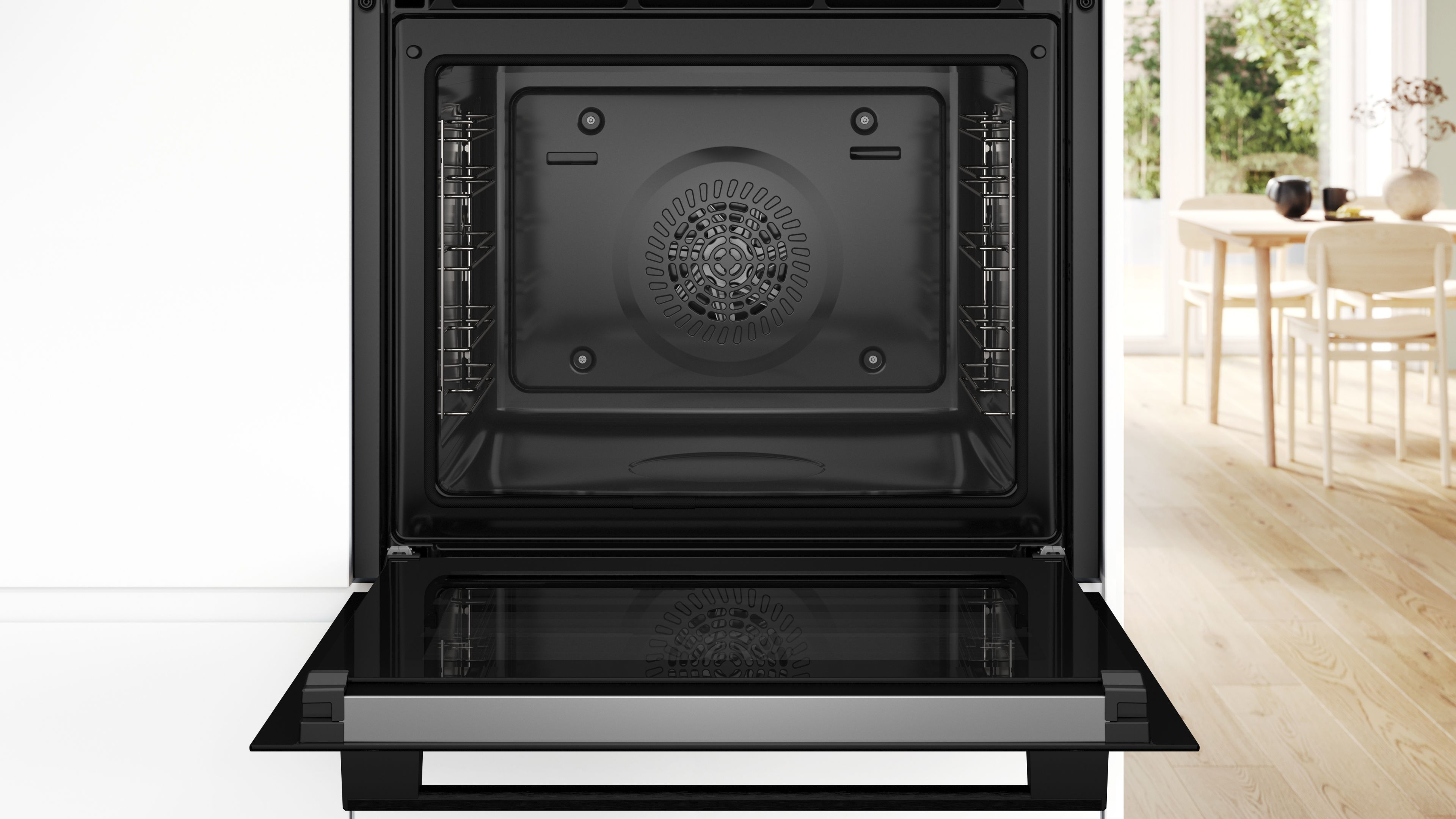 Bosch HBA571BB4 Serie 2 Einbau-Backofen mit Pyrolyse-Selbstreinigung, Schwarz Bosch HBA571BB4 Serie 2 Einbau-Backofen mit Pyrolyse-Selbstreinigung, Schwarz