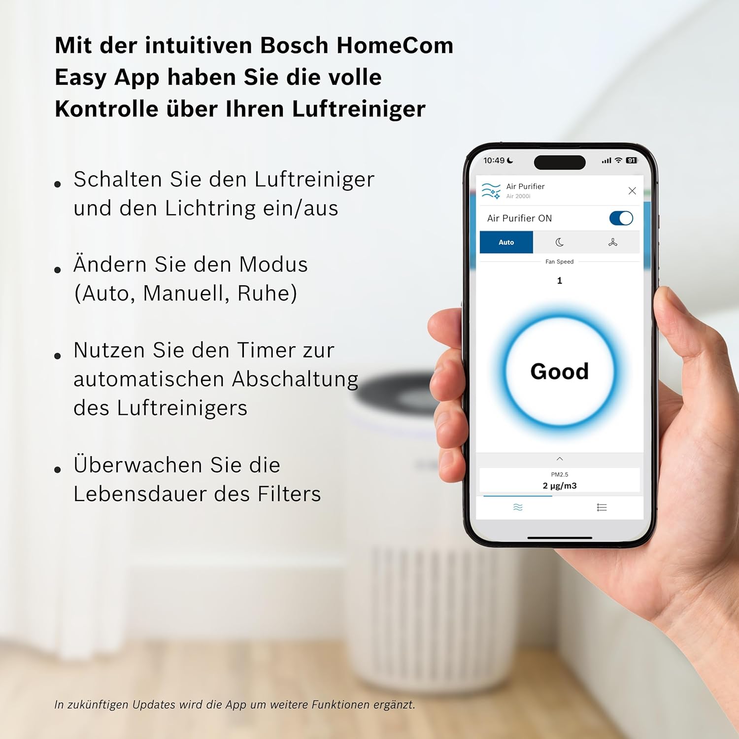 Bosch Air 2000i Luftreiniger für Räume bis zu 37,5 m² (7733703375), Weiß Bosch Air 2000i Luftreiniger für Räume bis zu 37,5 m² (7733703375), Weiß