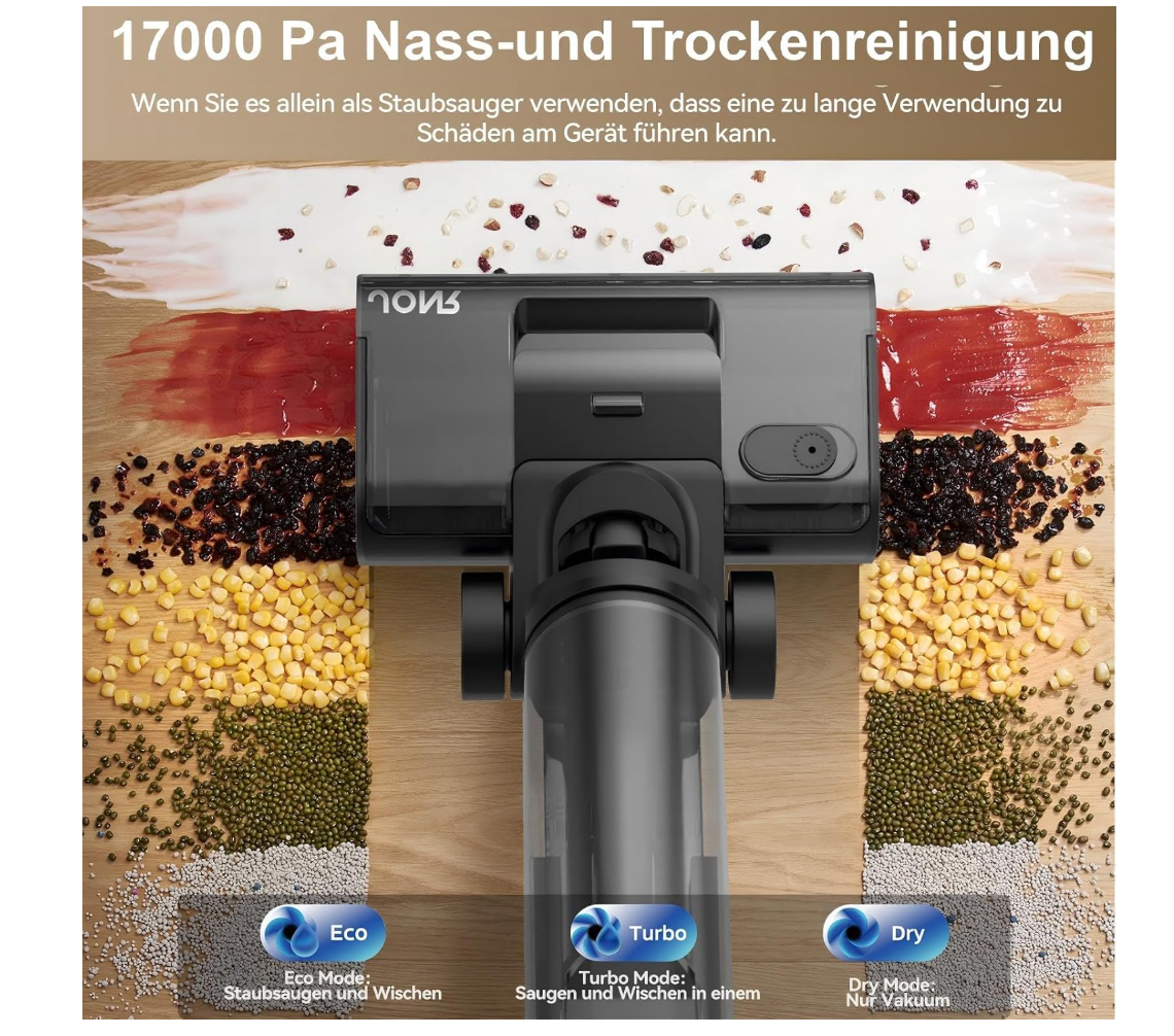 JONR ED12 Pro Max 3in1 Akku-Nass/Trockensauger Beutellos, Schwarz