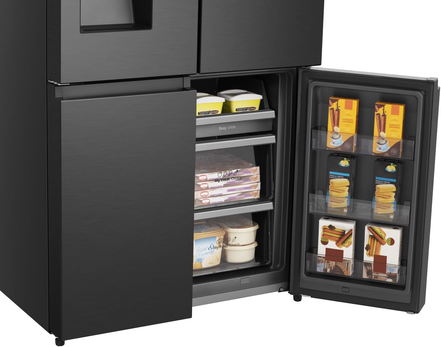 Hisense RQ760N4SBFE Side-by-Side CrossDoor mit Wassertank 584l, Schwarz