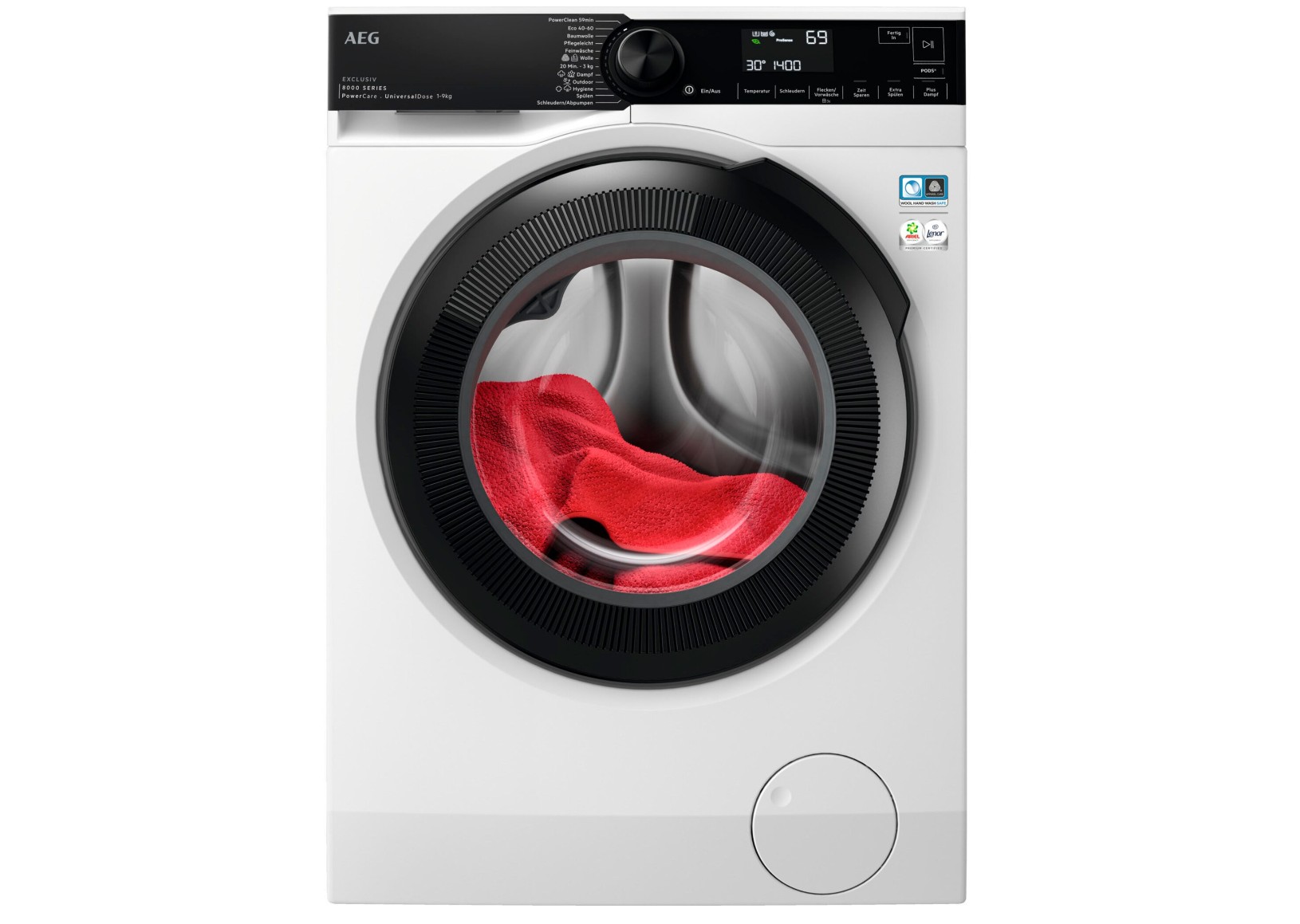 AEG Serie 7000 LR7E75490 Waschmaschine Frontlader 9 kg, Weiß AEG Serie 7000 LR7E75490 Waschmaschine Frontlader 9 kg, Weiß
