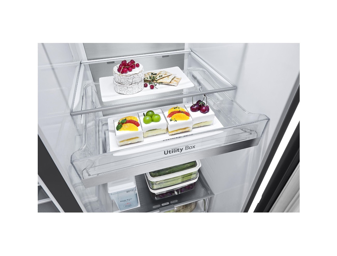 LG GSLE91EVAB Side-by-Side Kühlkombination 623 l, Essence Black Steel - B Ware [sehr gut]