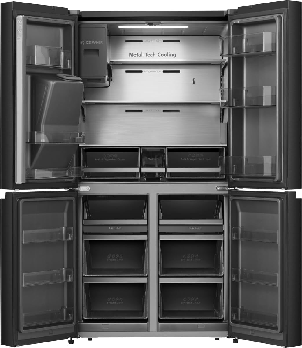 Hisense RQ760N4SBFE Side-by-Side CrossDoor mit Wassertank 584l, Schwarz Hisense RQ760N4SBFE Side-by-Side CrossDoor mit Wassertank 584l, Schwarz