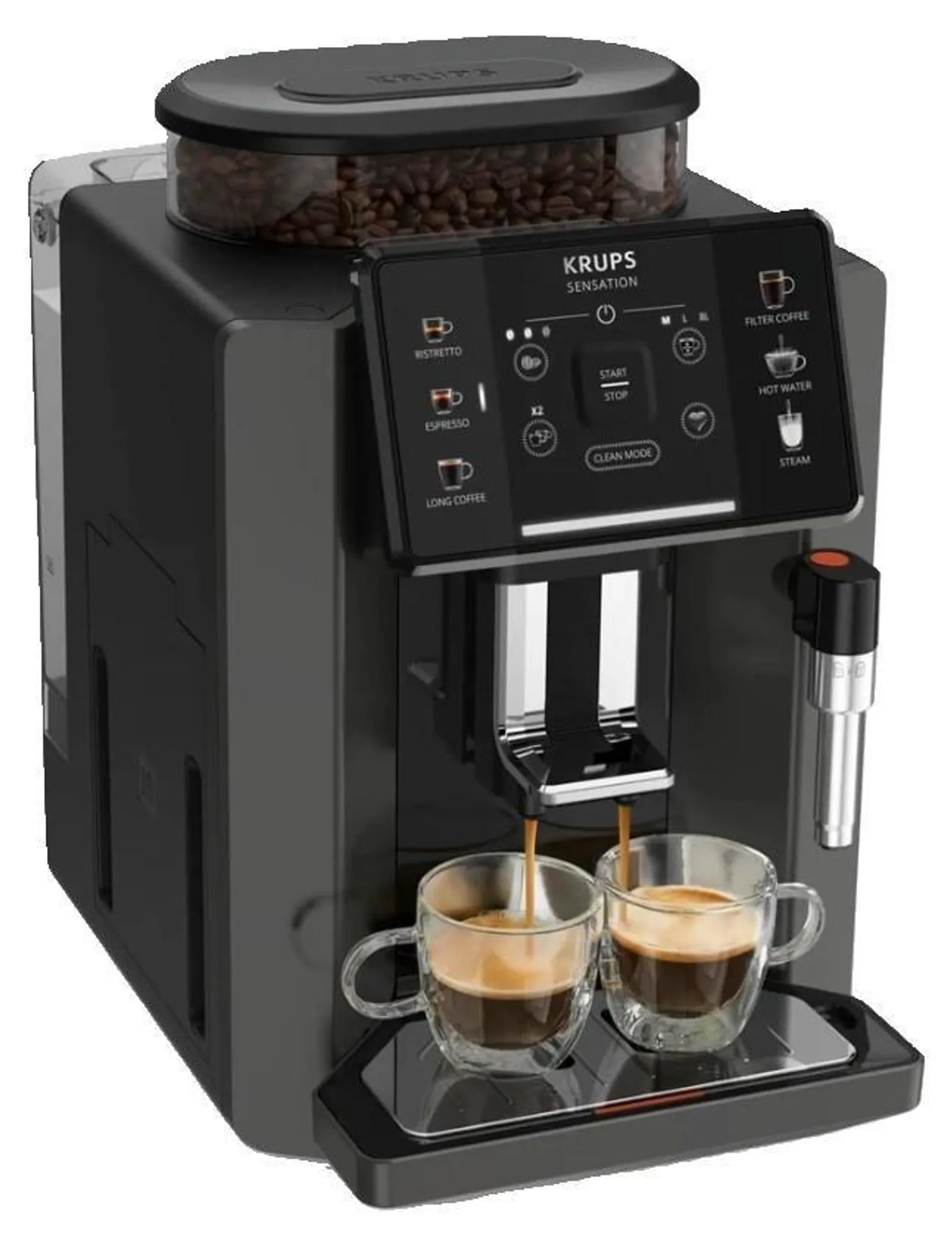 Krups Kaffeevollautomat EA 9108, schwarz, mit Milchaufschäumer - B Ware [wie neu]
