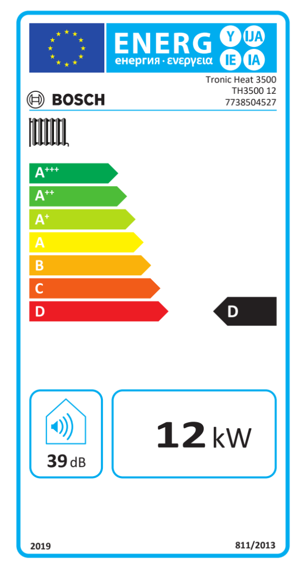 Bosch Tronic Heat 3500 Elektro-Heizkessel 12kW 3-stufig Wandhängend, Weiß