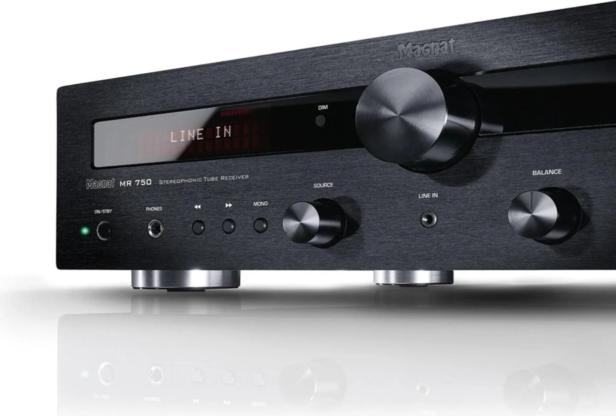 Magnat MR 750, Stereo Hybrid-Receiver mit Transistor- und Röhrentechnik (schwarz) - B Ware [akzeptabel]