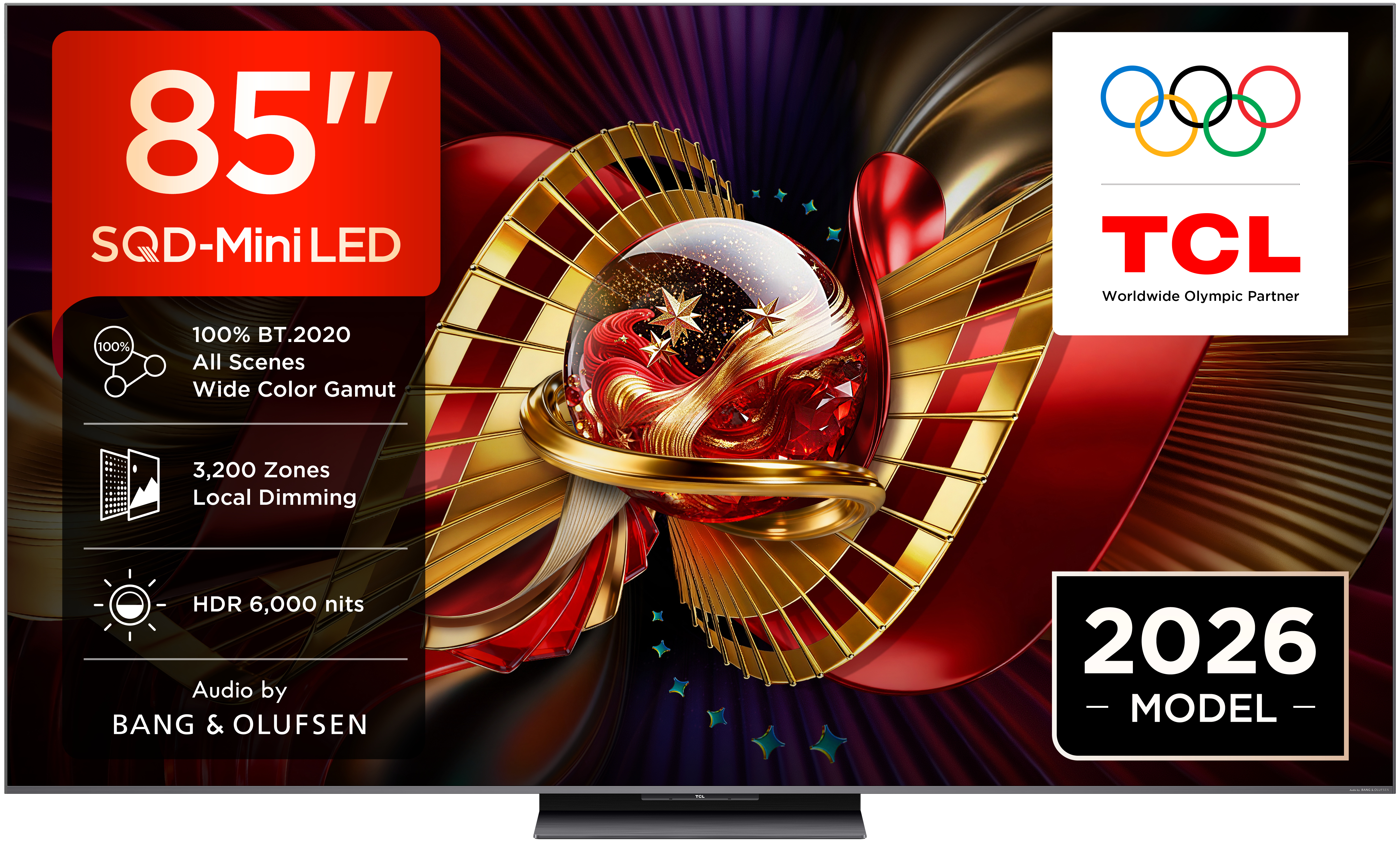 TCL 85C8L SQD-Mini LED 2,16 m (85") 4K Ultra HD Smart-TV, Schwarz