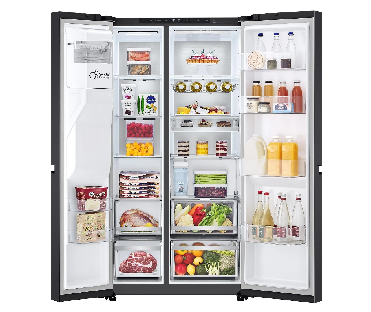 LG GSLE91EVAB Side-by-Side Kühlkombination 623 l, Essence Black Steel - B Ware [sehr gut]