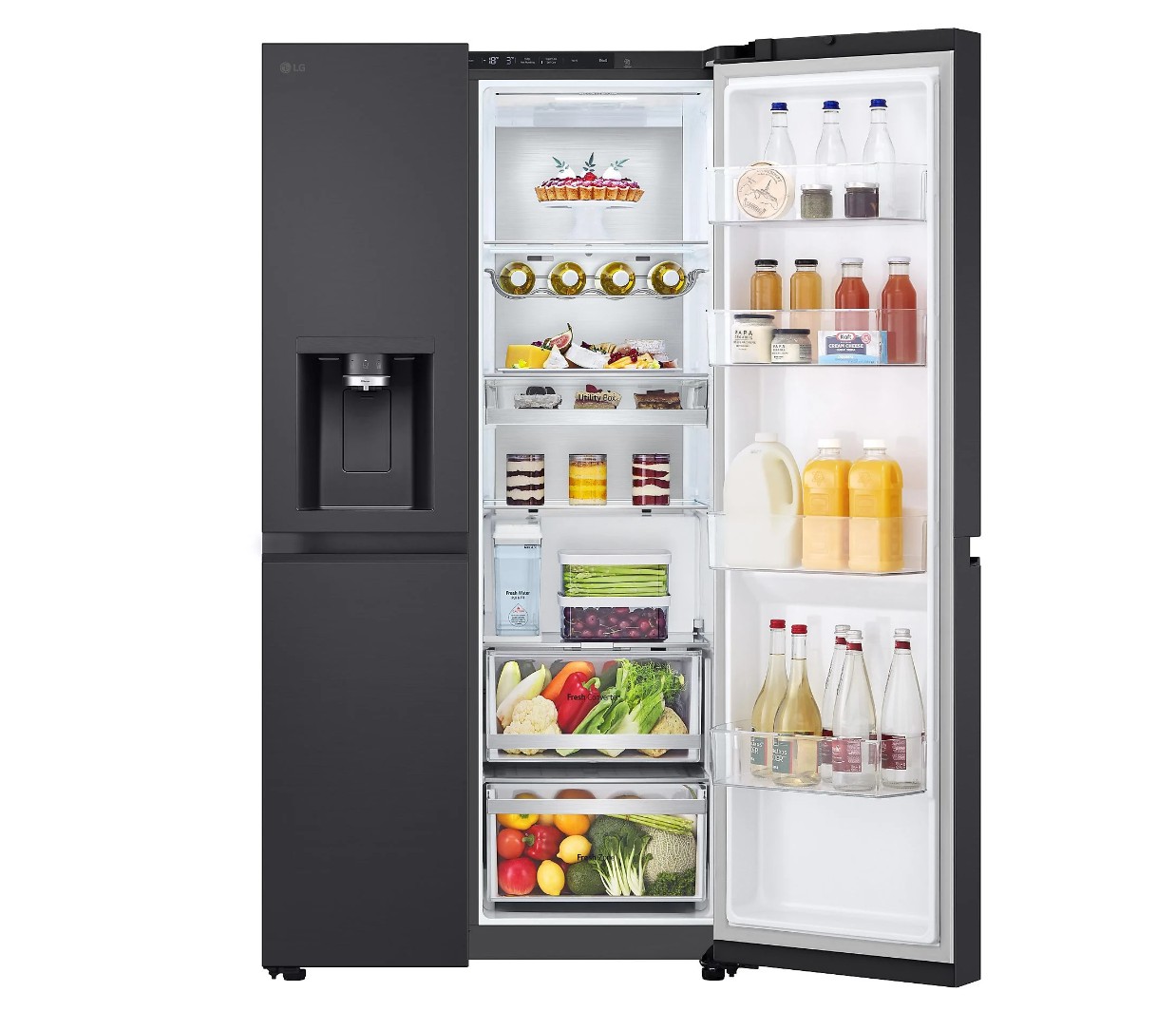 LG GSLE91EVAB Side-by-Side Kühlkombination 623 l, Essence Black Steel - B Ware [sehr gut]
