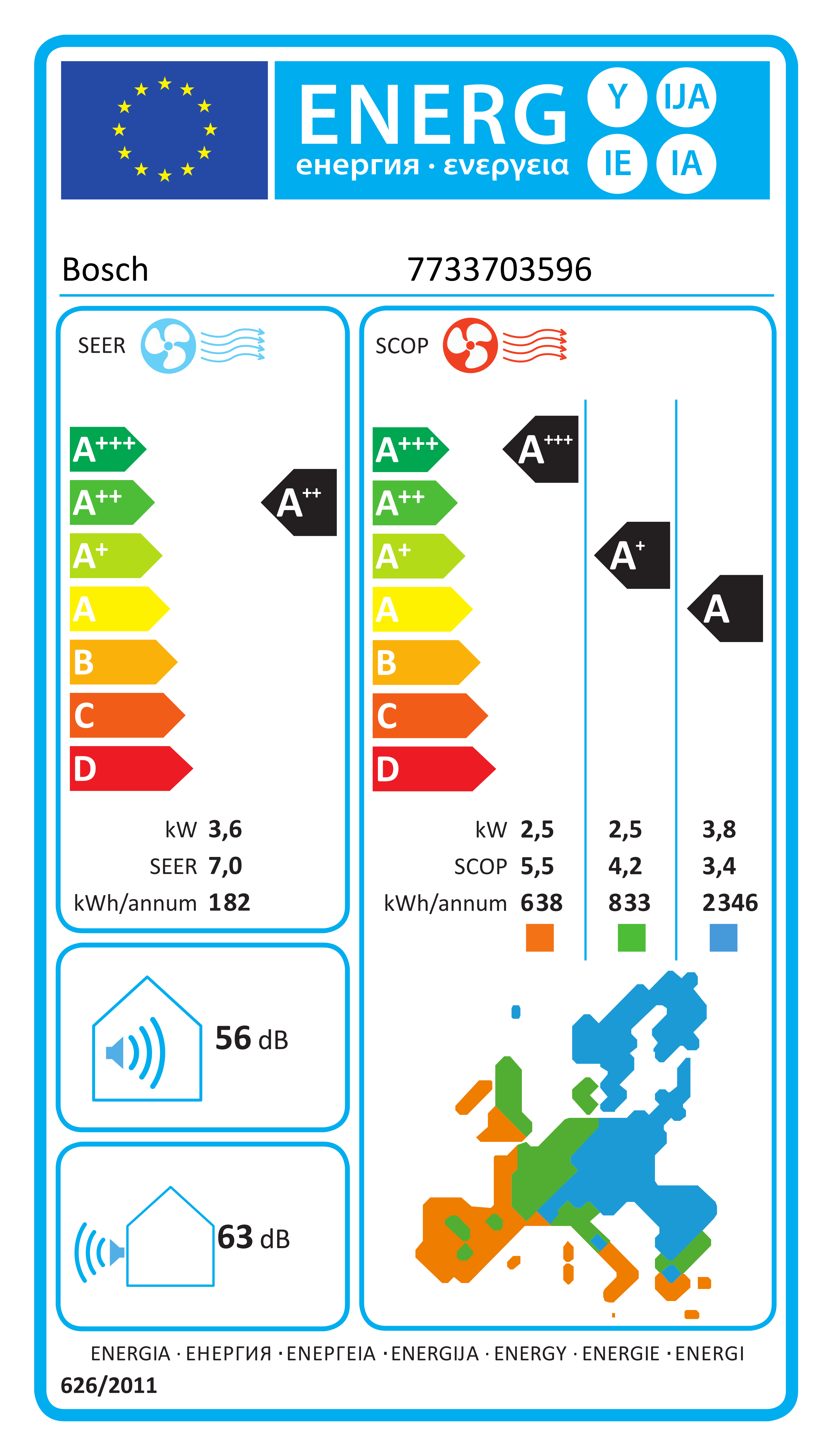 Bosch Split-Klimagerät CL3200i-Set 35 WE Außen- und Inneneinheit 3,5 kW, A++ (7733703596)