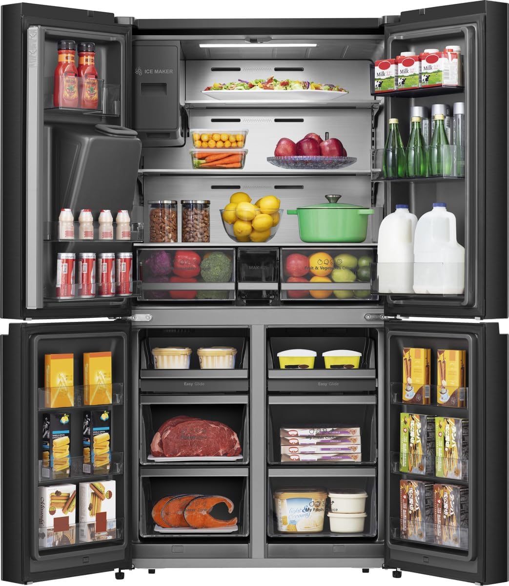 Hisense RQ760N4SBFE Side-by-Side CrossDoor mit Wassertank 584l, Schwarz