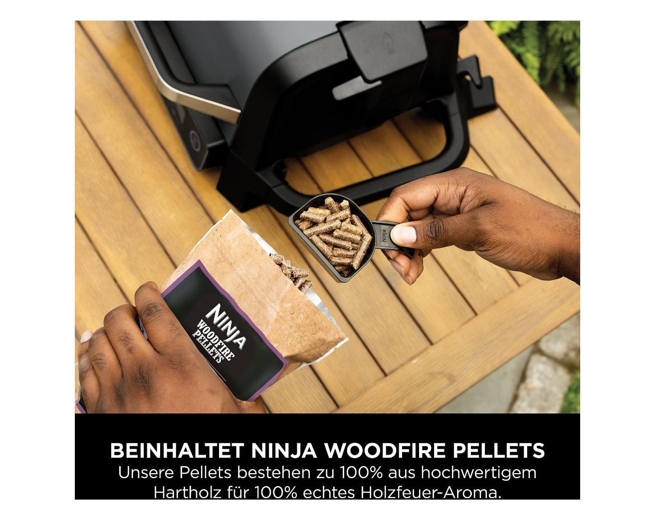 Ninja Woodfire OG701EU Elektrischer Outdoor Grill & Smoker 2400 Watt, Grau